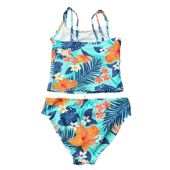 Childrens Place Floral Tankini Swimsuit Size Medium 7 8  Tropical Two Piece - Picture 5 of 7